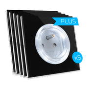Kit de 5 prises OFR PLUS wifi avec compteur de consommation électrique - Design moderne en 5 couleurs différentes.